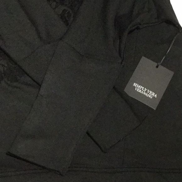 Simply Vera Vera Wang Black Fleece Lined Tunic - Picture 7 of 8